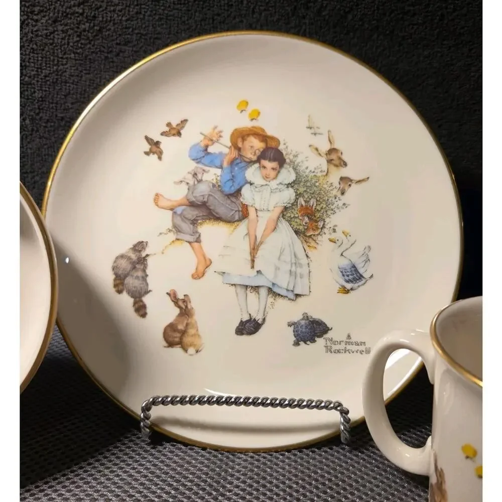 Norman Rockwell 3pc Child China Set 